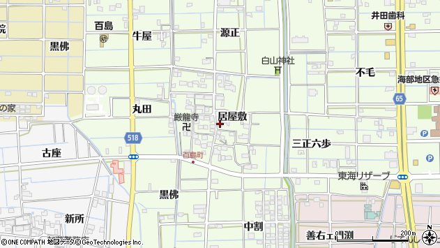 〒496-0019 愛知県津島市百島町の地図