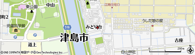 愛知県津島市百町（みどり台）周辺の地図