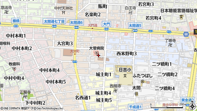 〒453-0821 愛知県名古屋市中村区大宮町の地図