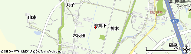 愛知県豊田市猿投町周辺の地図