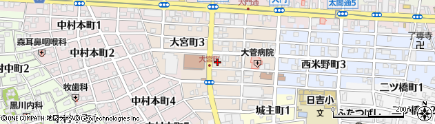 愛知県名古屋市中村区大宮町周辺の地図
