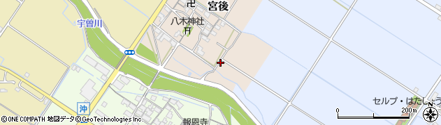 滋賀県愛荘町（愛知郡）宮後周辺の地図