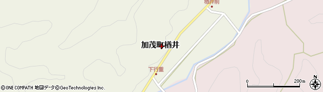 岡山県津山市加茂町楢井周辺の地図