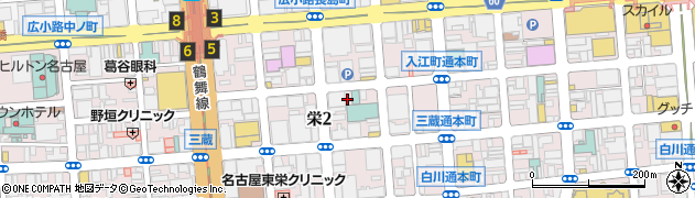 愛知県名古屋市中区栄2丁目周辺の地図