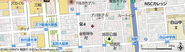 愛知県名古屋市中区栄4丁目周辺の地図