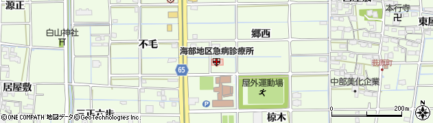 愛知県津島市莪原町（郷西）周辺の地図