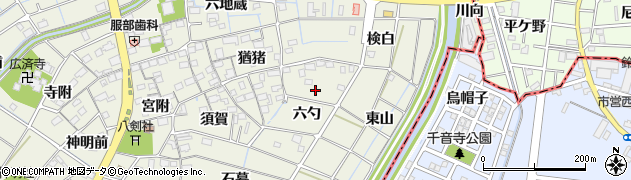 愛知県あま市七宝町桂（六勺）周辺の地図