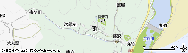 愛知県豊田市藤沢町洞周辺の地図