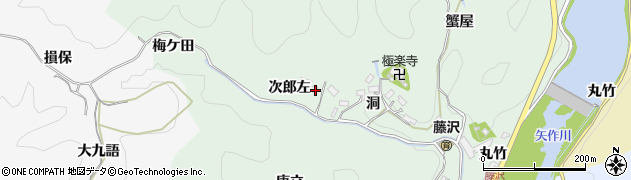 愛知県豊田市藤沢町次郎左周辺の地図