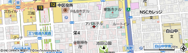 アパホテル名古屋栄周辺の地図