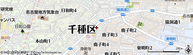 名古屋猫洞郵便局周辺の地図
