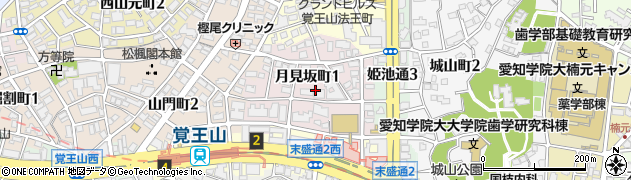 愛知県名古屋市千種区月見坂町周辺の地図