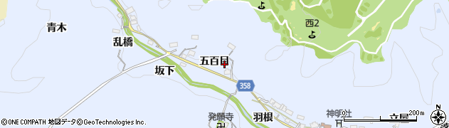 愛知県豊田市摺町（五百目）周辺の地図