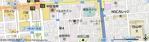 スマイルホテル名古屋栄周辺の地図