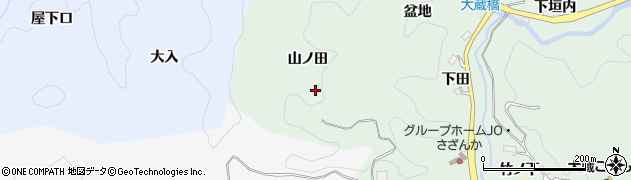 愛知県豊田市大蔵町（山ノ田）周辺の地図