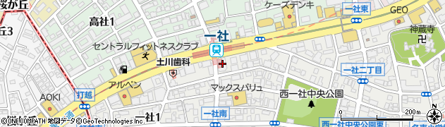 愛知県名古屋市名東区一社2丁目1周辺の地図