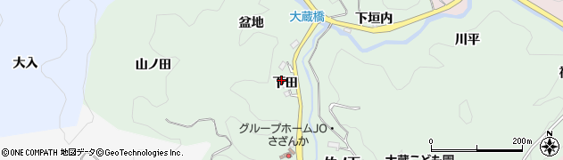 愛知県豊田市大蔵町（下田）周辺の地図