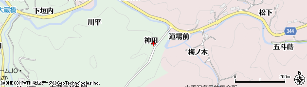 愛知県豊田市大蔵町（神田）周辺の地図