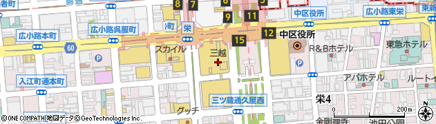 シャネル名古屋三越栄店周辺の地図