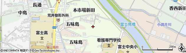 静岡県富士市本市場新田周辺の地図