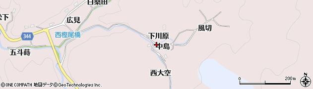 愛知県豊田市西樫尾町（中島）周辺の地図