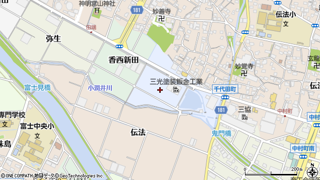 〒417-0062 静岡県富士市香西の地図