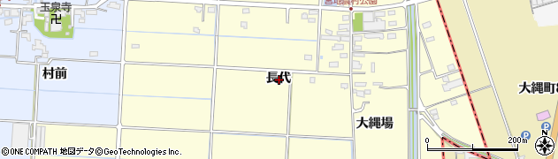 愛知県愛西市宮地町長代周辺の地図