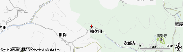 愛知県豊田市藤沢町（梅ケ田）周辺の地図