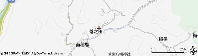 愛知県豊田市押沢町（落之田）周辺の地図