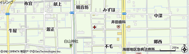 愛知県津島市莪原町みずほ90周辺の地図