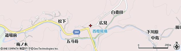 愛知県豊田市西樫尾町（広見）周辺の地図