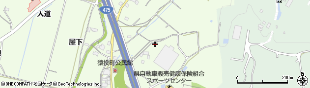 愛知県豊田市猿投町神郷周辺の地図