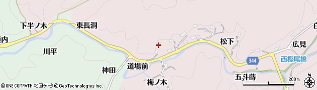 愛知県豊田市西樫尾町（道場前）周辺の地図