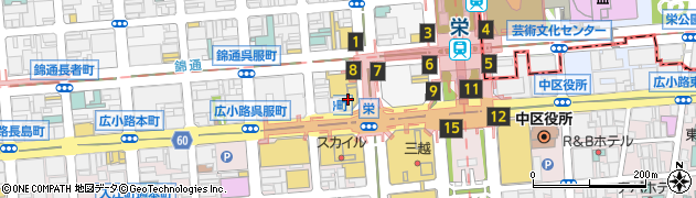 山本屋本店 栄店周辺の地図