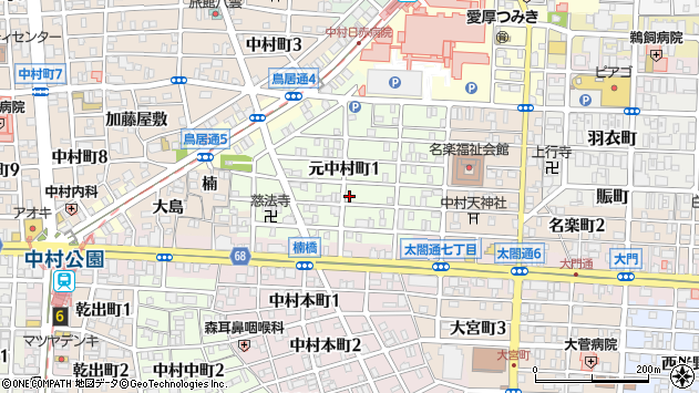 〒453-0047 愛知県名古屋市中村区元中村町の地図