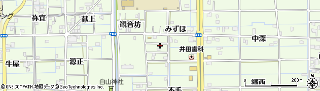 愛知県津島市莪原町（みずほ）周辺の地図