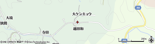 愛知県豊田市細田町（越田和）周辺の地図