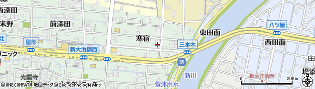 愛知県大治町（海部郡）三本木（寒宿）周辺の地図