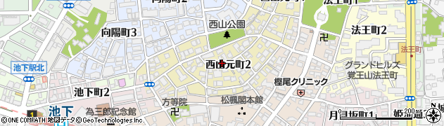 愛知県名古屋市千種区西山元町周辺の地図