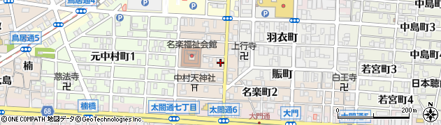 愛知県名古屋市中村区名楽町周辺の地図