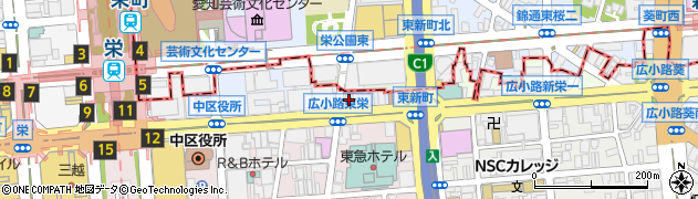 ホテルエスプル名古屋栄周辺の地図