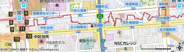 名古屋東新町郵便局周辺の地図
