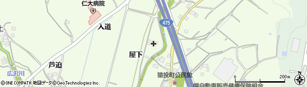 愛知県豊田市猿投町屋下周辺の地図