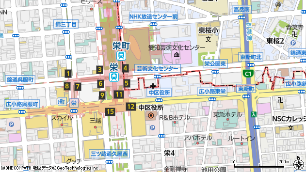 〒461-0008 愛知県名古屋市東区武平町の地図