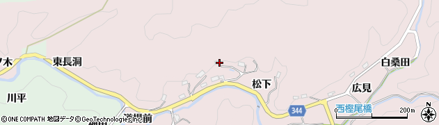 愛知県豊田市西樫尾町松下周辺の地図