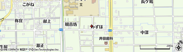 愛知県津島市莪原町みずほ21周辺の地図