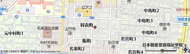 愛知県名古屋市中村区羽衣町周辺の地図