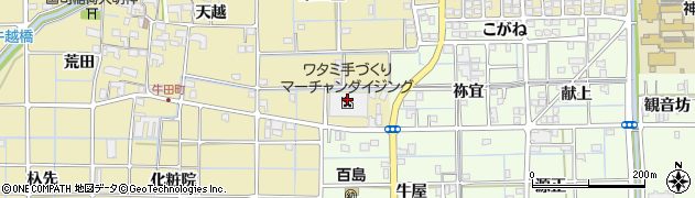愛知県津島市牛田町（角田）周辺の地図