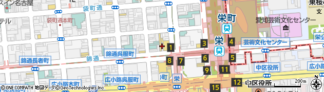 ビッグエコー BIG ECHO 名古屋錦通り店周辺の地図