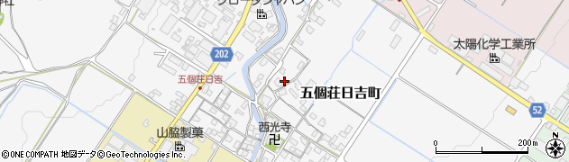 滋賀県東近江市五個荘日吉町周辺の地図